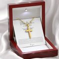 Load image into Gallery viewer, Prosonalized Promise Cross Necklace with Snake Chain
