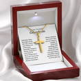 Load image into Gallery viewer, To My Dearest Grandson Artisan Cross Necklace with Snake Chain
