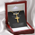 Load image into Gallery viewer, To My Man Artisan Cross Necklace with Snake Chain
