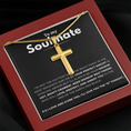 Load image into Gallery viewer, To My Soulmate Artisan Cross Necklace with Snake Chain
