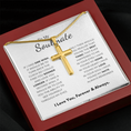 Load image into Gallery viewer, To My Soulmate Artisan Cross Necklace with Snake Chain

