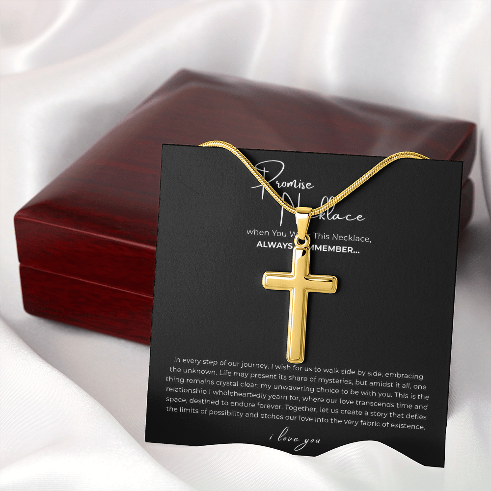 Promise Cross Necklace with Snake Chain