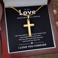 Load image into Gallery viewer, To My Love Artisan Cross Necklace with Snake Chain
