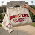Load image into Gallery viewer, Embroidered Hoosiers Champs Sweatshirt: Rose & Peach Bowl 25/26 Quarter-Zip Sweatshirt, Hoodie Sweatshirt T-Shirt
