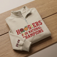 Load image into Gallery viewer, Embroidered Hoosiers Champs Sweatshirt: Rose & Peach Bowl 25/26 Quarter-Zip Sweatshirt, Hoodie Sweatshirt T-Shirt
