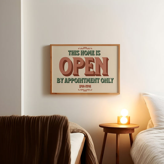 Funny “Leave by 7” Wall Art – Vintage Style Typography Print, Retro Hallway Entryway Poster, Mid Century Modern Living Room Decor, Room Decor, Unframed – 5 Sizes (8x12 to 27x40 inch)