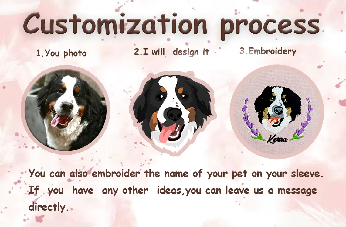 Personalized Pet Floral Wreath Embroidery Ornament | Custom Dog Portrait Hoop | Christmas Tree Decoration