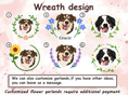 Load image into Gallery viewer, Personalized Pet Floral Wreath Embroidery Ornament | Custom Dog Portrait Hoop | Christmas Tree Decoration
