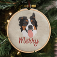 Load image into Gallery viewer, Personalized Pet Embroidery Ornament | Custom Dog Portrait Hoop | Christmas Tree Decoration
