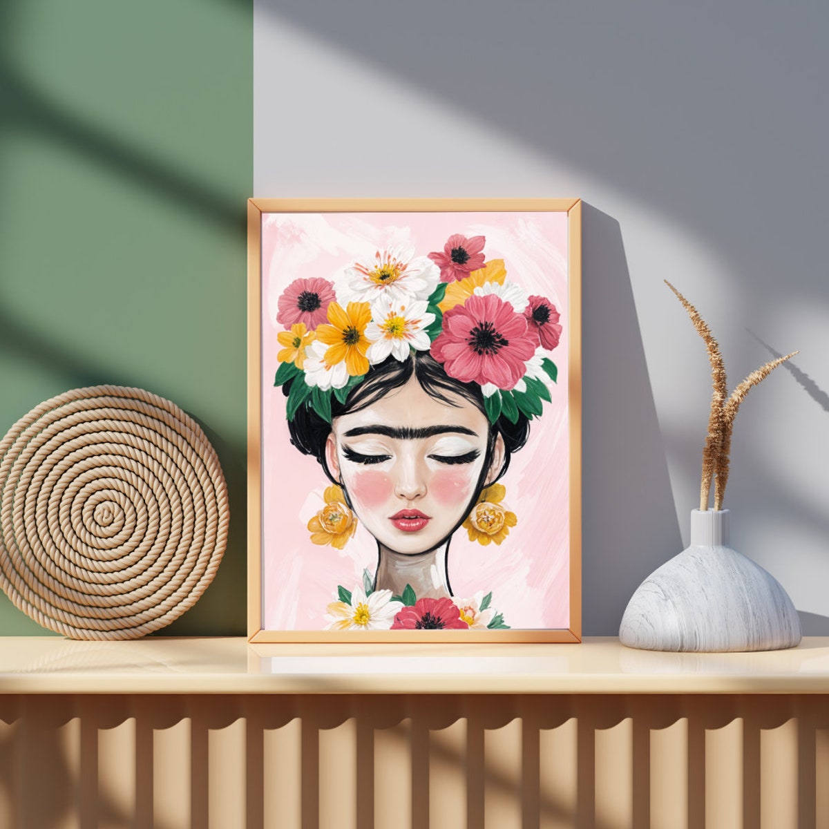 Frida Kahlo Pop Art Wall Art – Portrait & Self-Portrait Poster, Mexican Art Print, Room Decor, Unframed