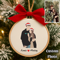 Load image into Gallery viewer, Personalized Couple Photo Embroidery Ornament Christmas Tree Decoration
